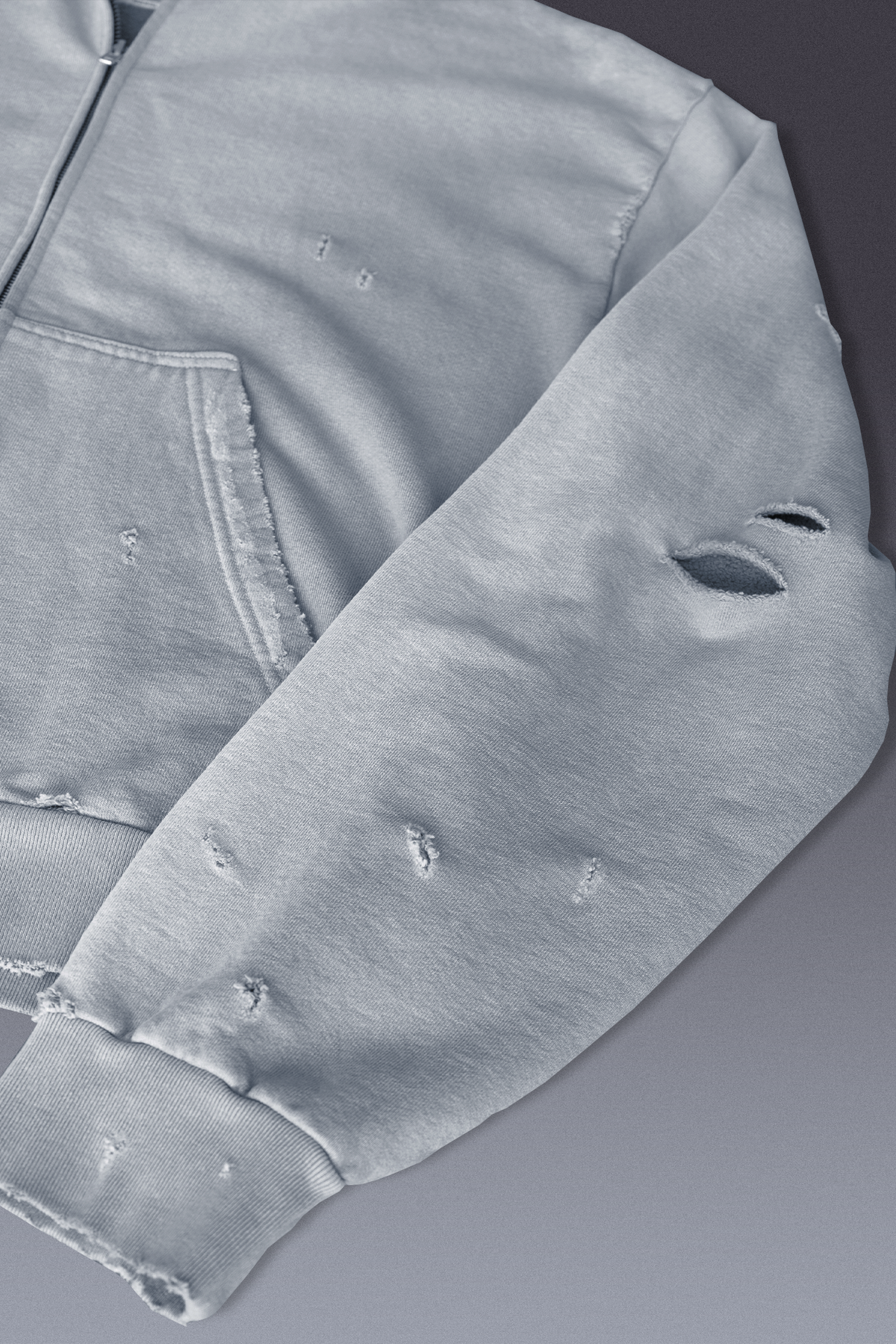 Distressed Zip Up Hoodie 02