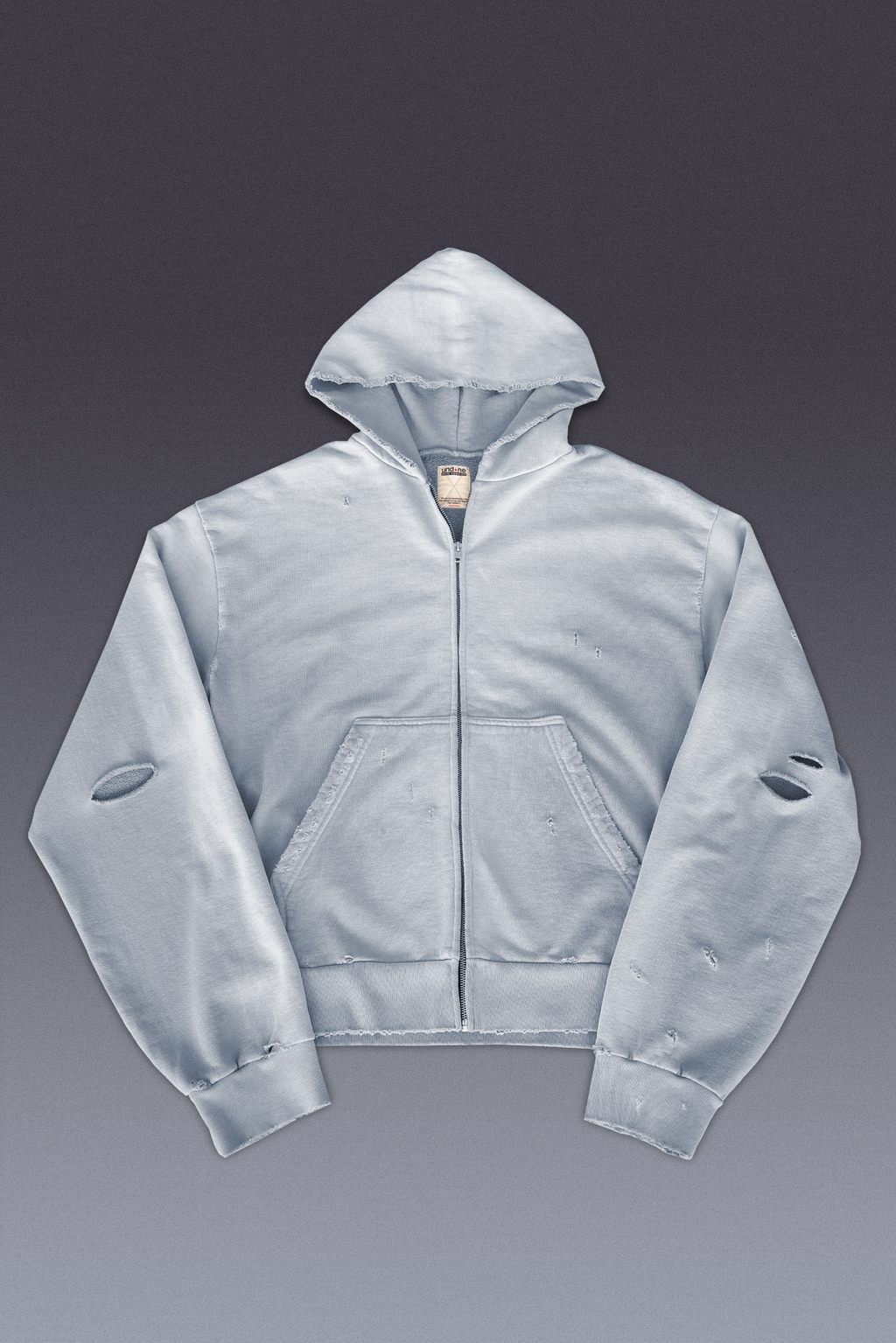 Distressed Zip Up Hoodie 02
