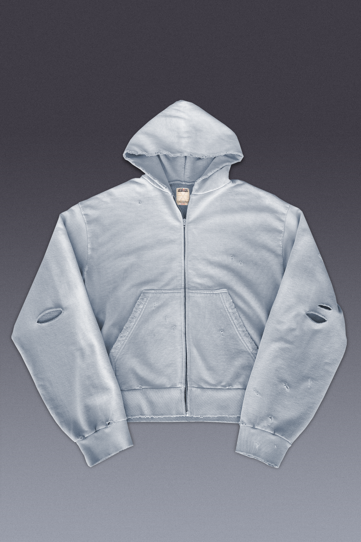 Distressed Zip Up Hoodie 02