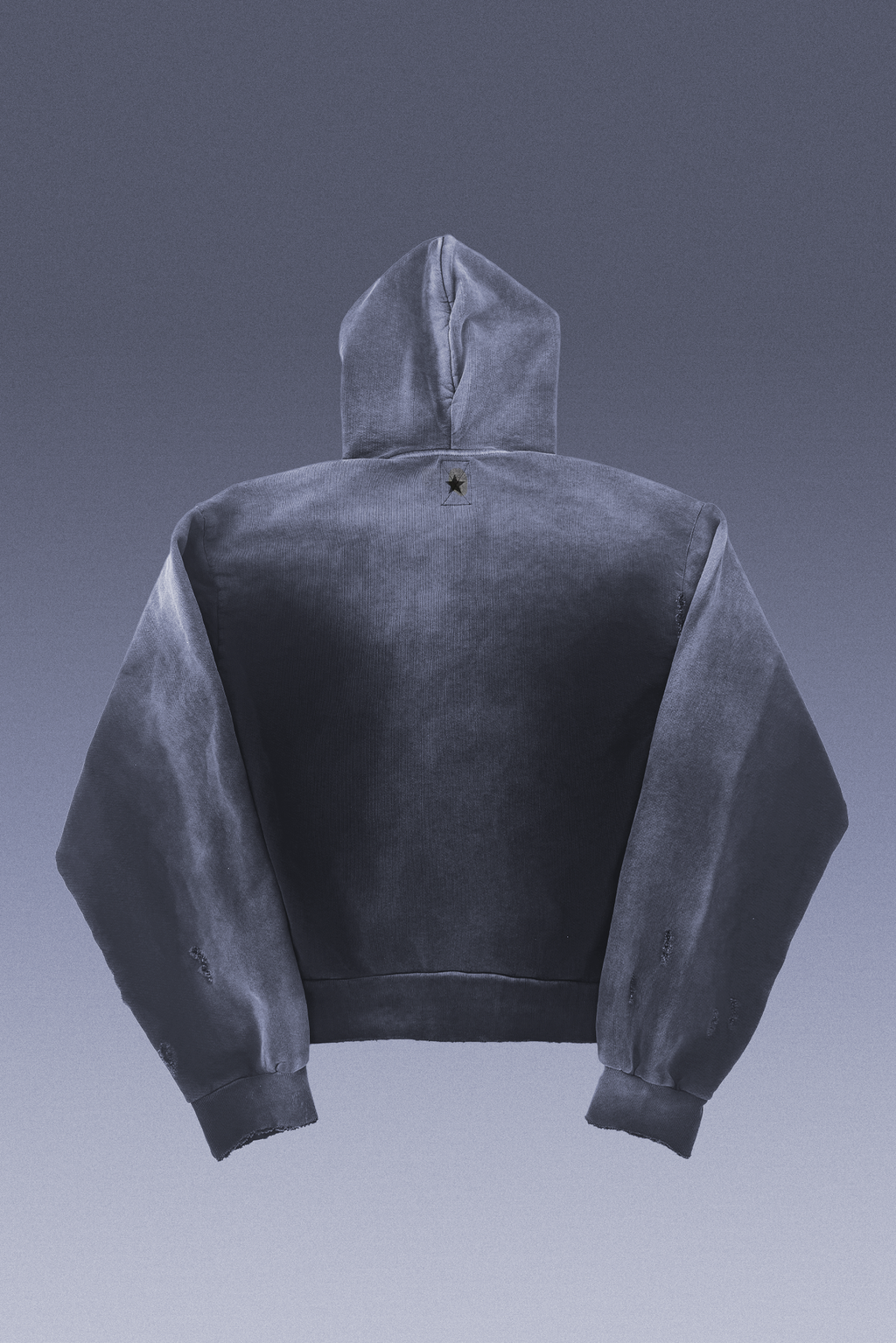 Static Distressed Zip Up Hoodie