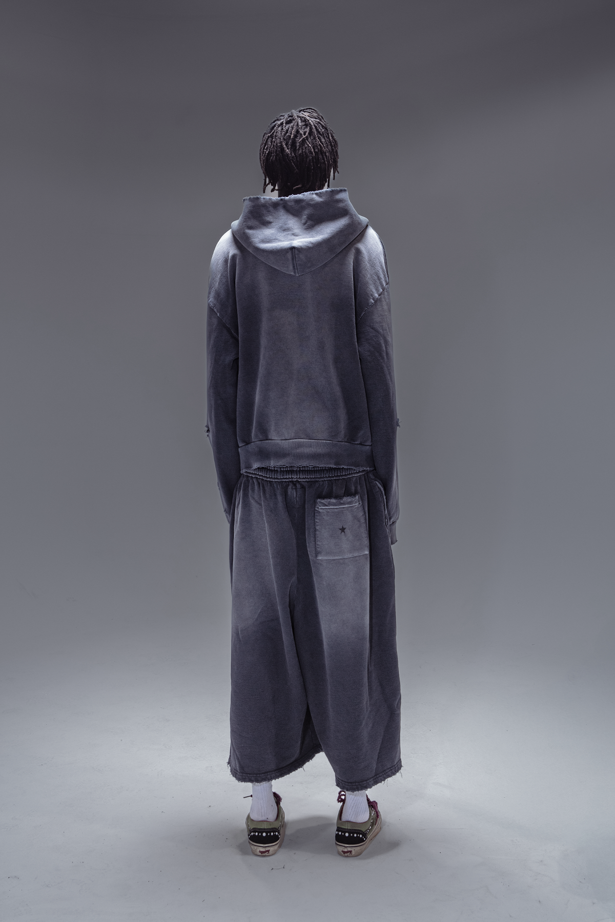 Static Distressed Zip Up Hoodie