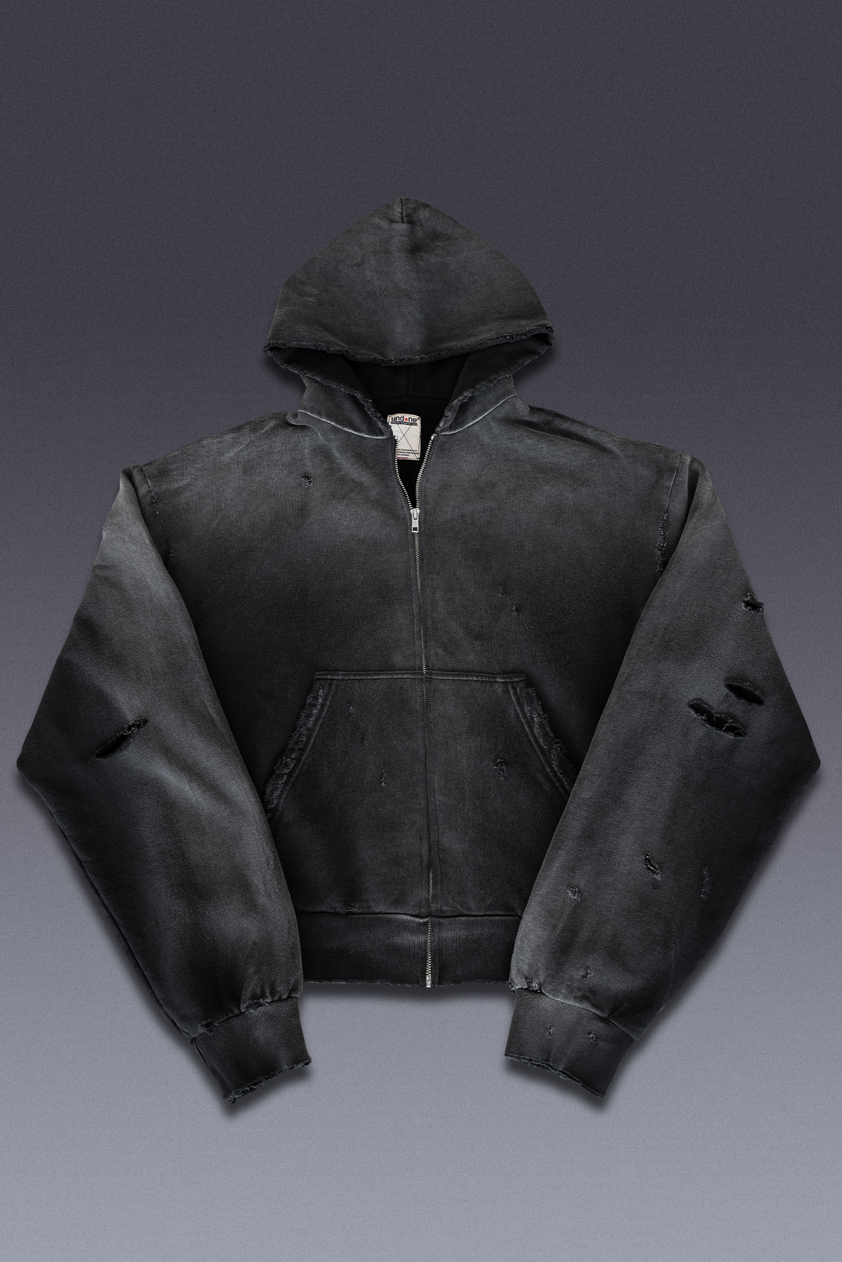 Abyss Distressed Zip Up Hoodie