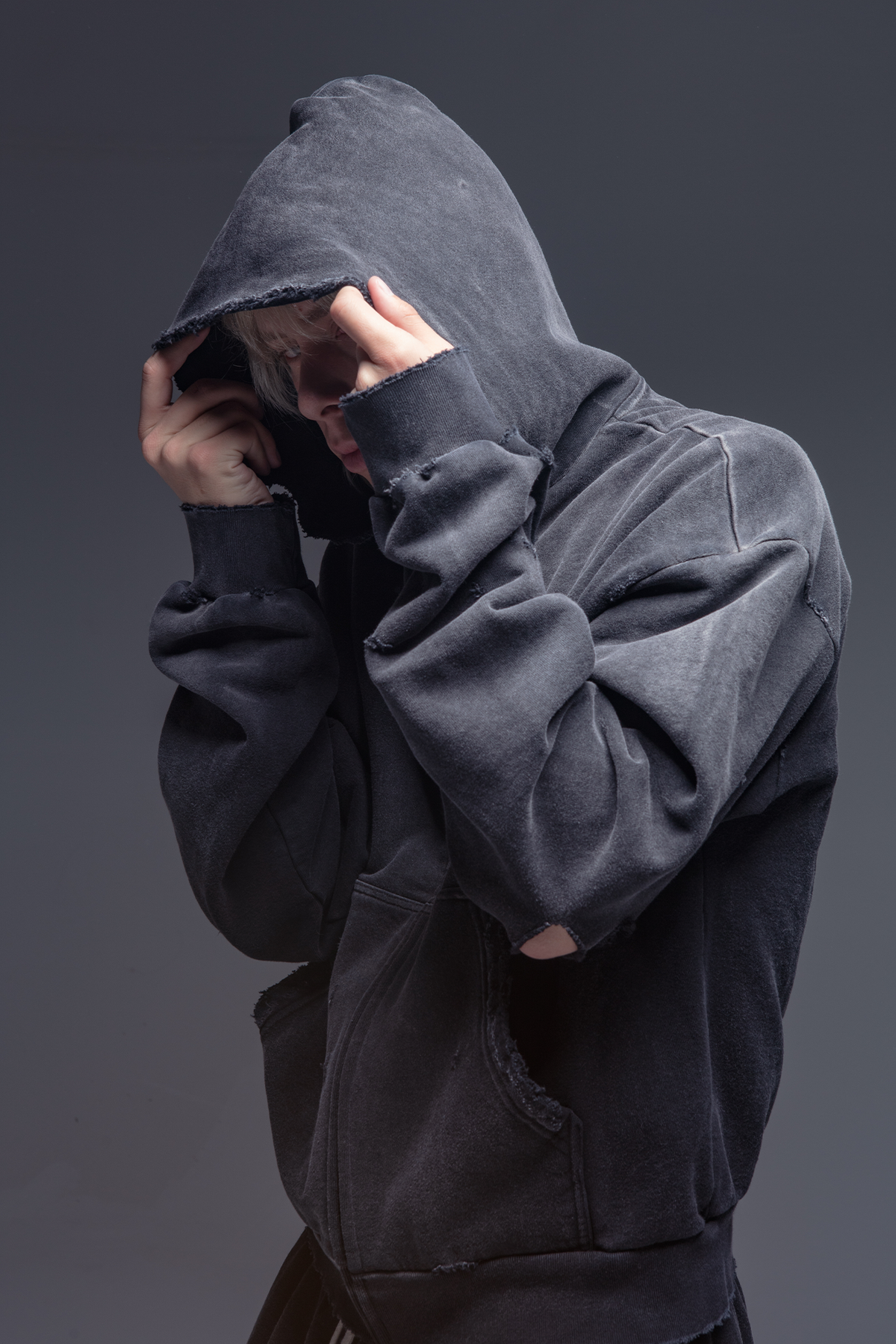 Abyss Distressed Zip Up Hoodie