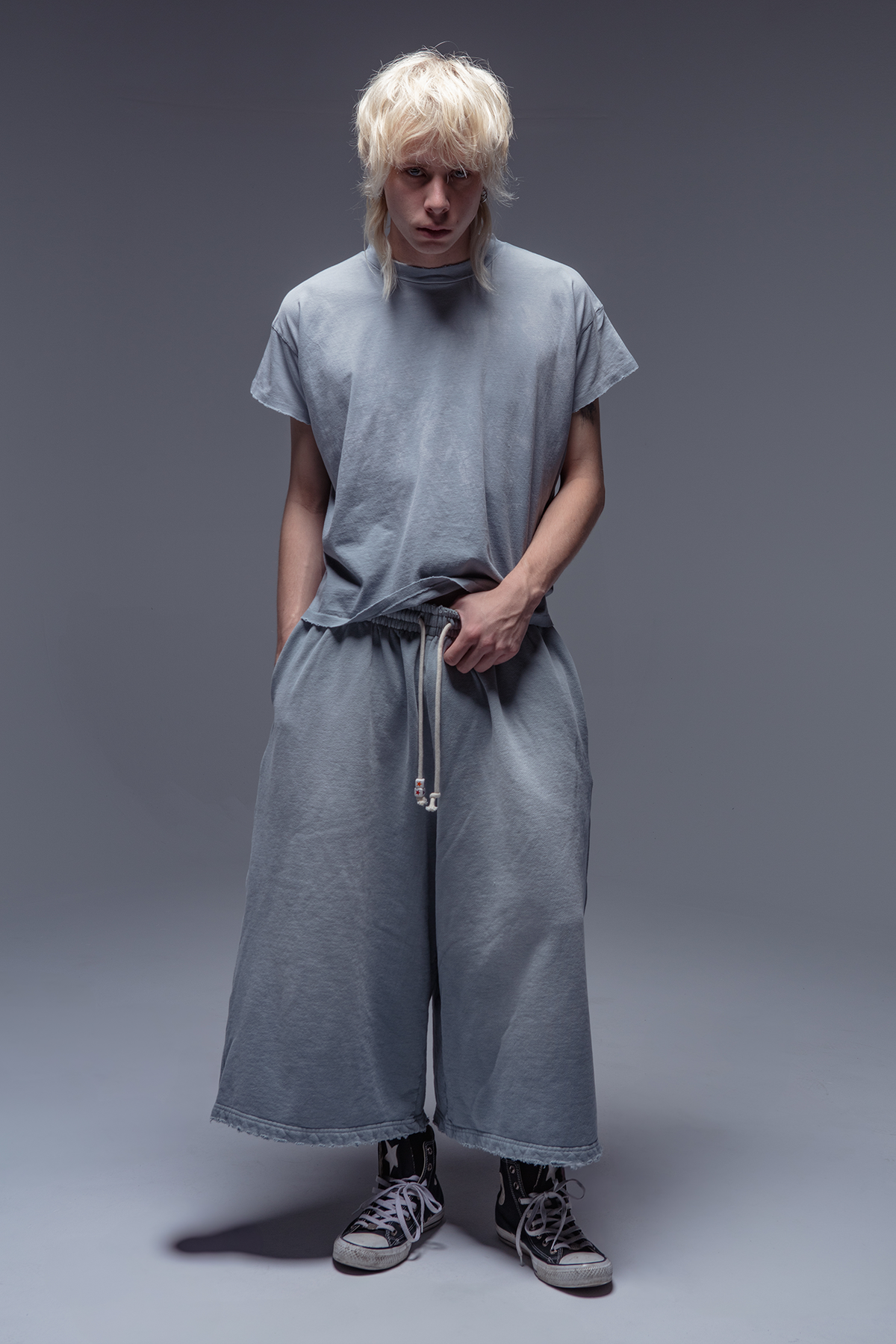 Slate Oversized Sweat Shorts