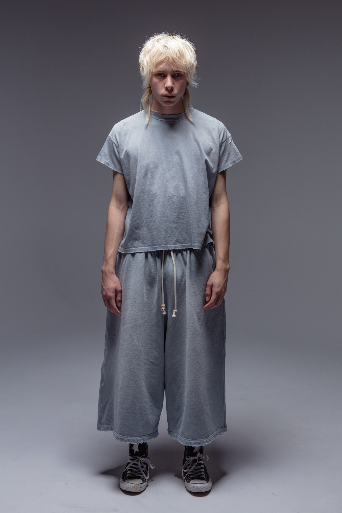 Slate Oversized Sweat Shorts